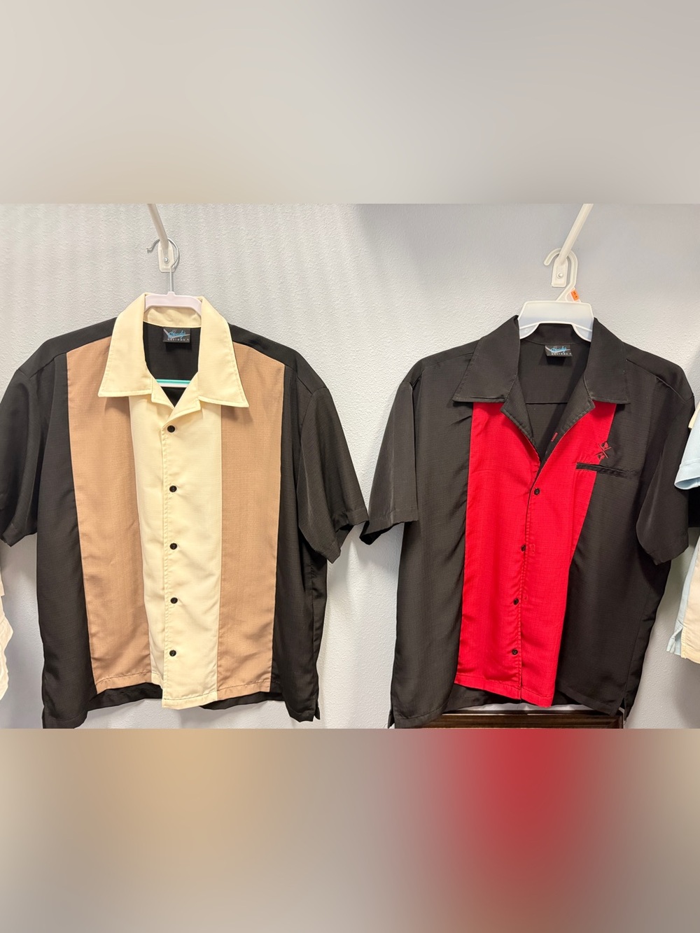 Classic Men's Panel Button-Up Shirt - Cream, Taupe & Black